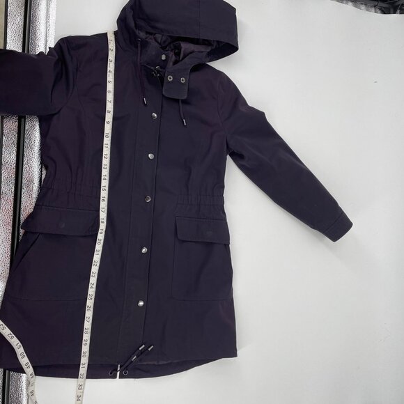 Talbots Purple Hooded Rain Coat Jacket Womens Size Small Petite Pockets Lined - Picture 8 of 9